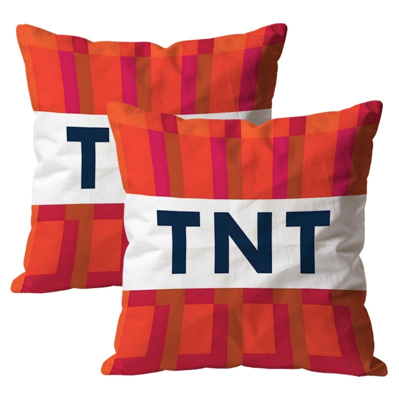 TEMU 2pcs Game Tnt Explosive Block Printed Pillowcases, 2d Flat Printing, Checkered With White Frame, Tnt Letter Trendy Print, Game Merchandise