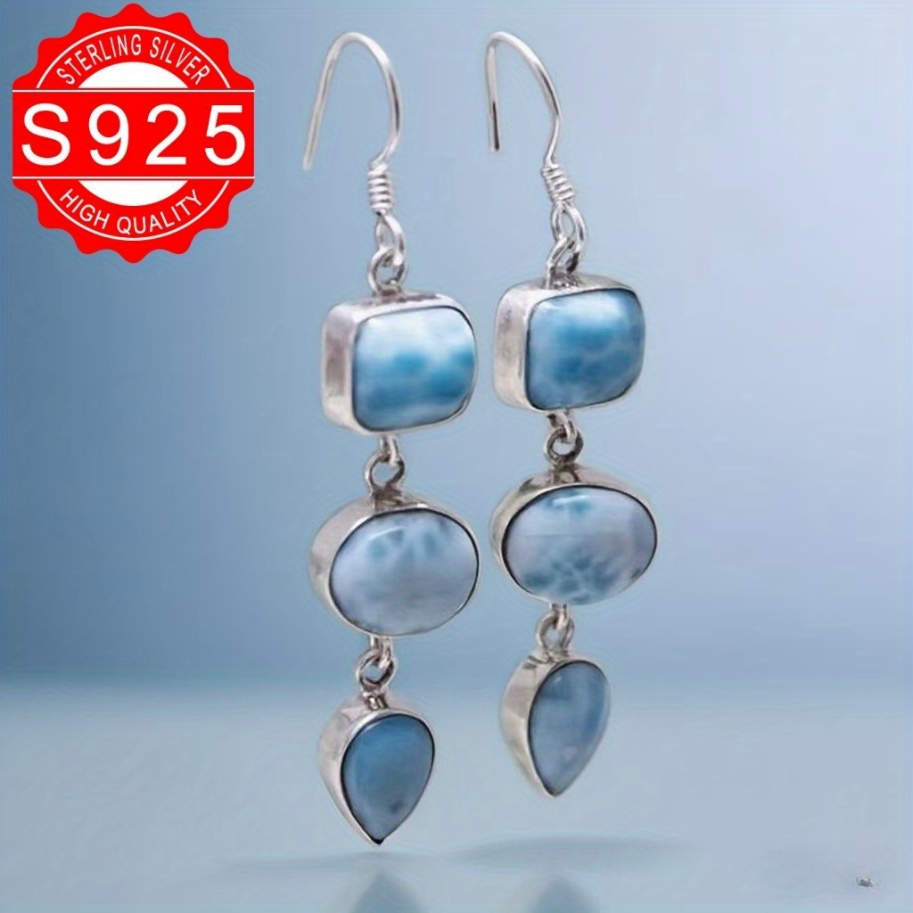TEMU 1 Right! S925 Sterling Inlaid Boho Earrings, Light Luxury Design, Daily Party And Party Gifts, Fashionable Earrings, Hot Selling Styles