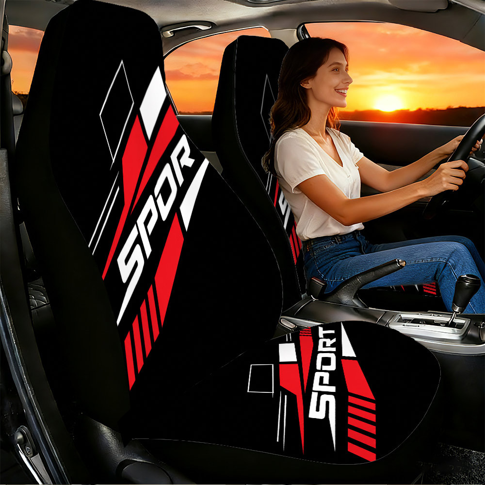 TEMU Housses de siège de voiture 2 pièces style sport de course pour sièges , à haut, matériau, adaptées aux voitures, VUS et camions, accessoires de