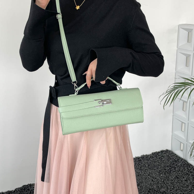 Vintage Rectangular Leather Handbag Shoulder Crossbody Bag Ladies_voghion.com