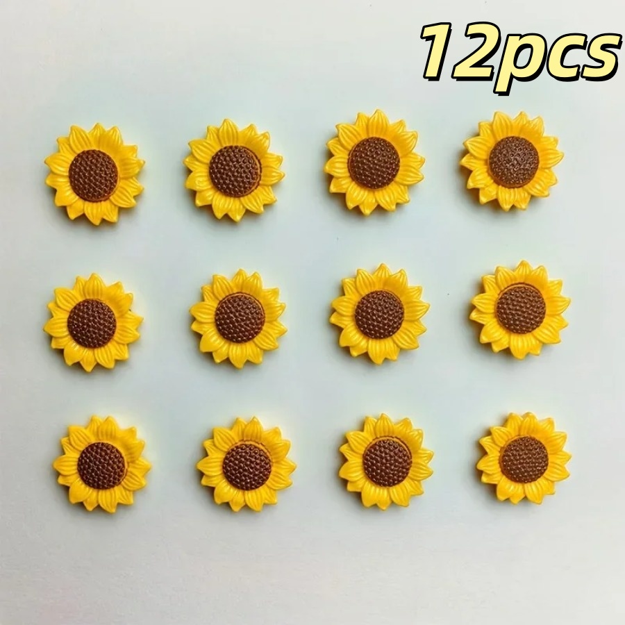 Image of 12pcs Sunflower Refrigerator Magnets - Decorative Magnets Suitable For Kitchens, Office Whiteboards, Lockers, And Dishwashers - Ideal For Home Decor And Mother's Day Gifts, Refrigerator Magnets