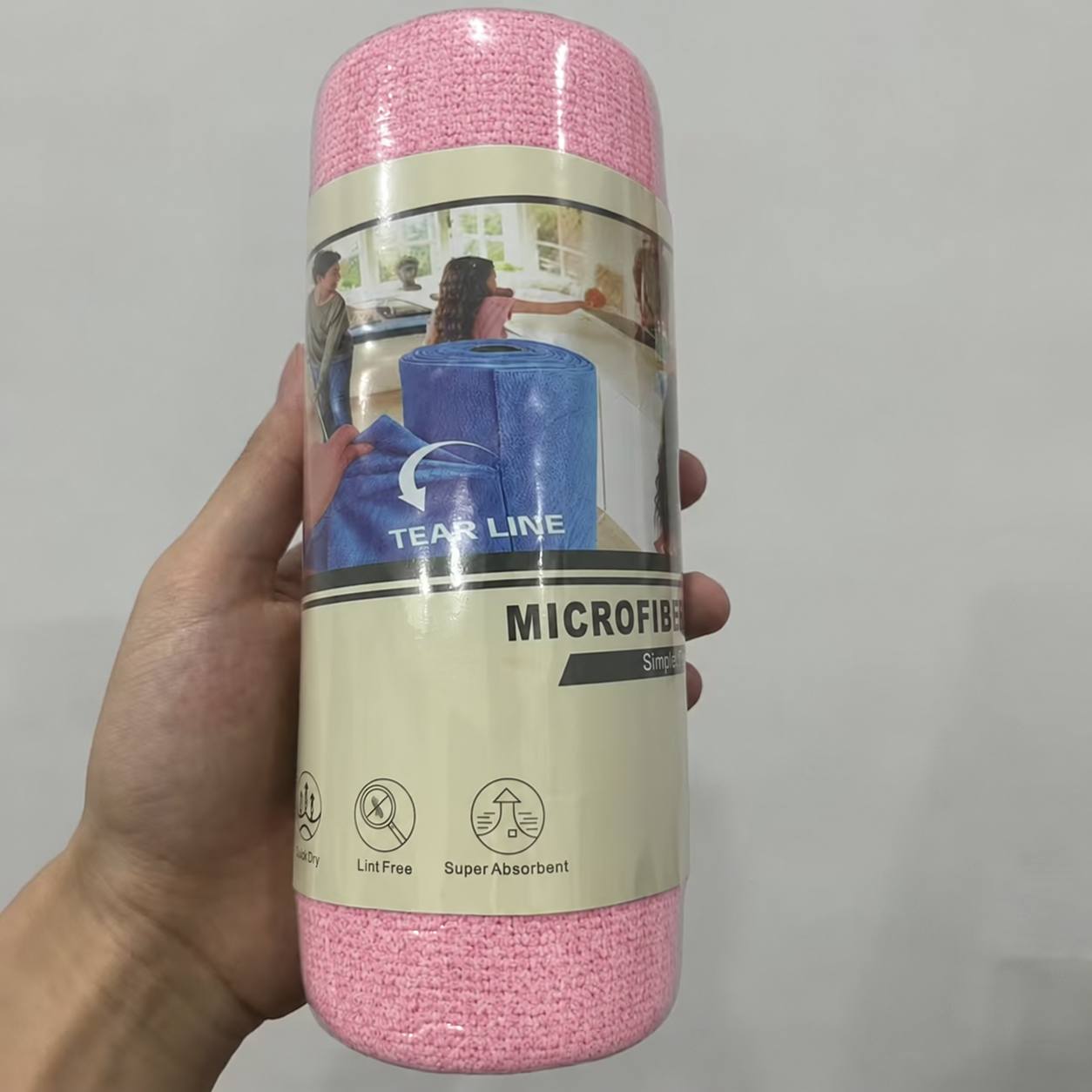 TEMU 50pcs Extra Large Roll Of Reusable Microfiber Cleaning Towels Suitable For Car, Kitchen, Household- High Absorbency Hand-tearable Tear-off