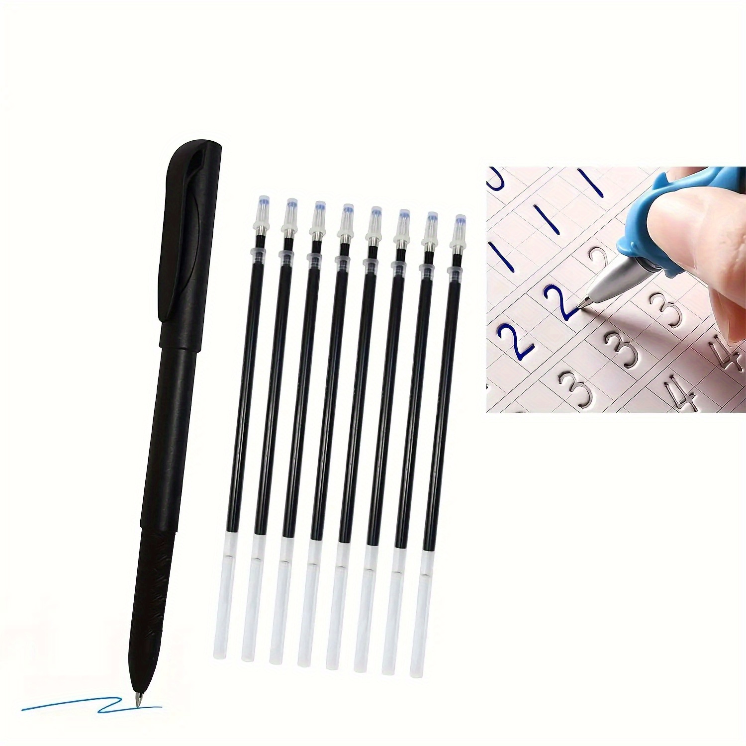 14 bucăți (2 bucăți stilou și 10 bucăți reîncărcări stilou + 2 bucăți suport stilou) reîncărcări stilou și stilou copiat , stilouri cu cerneală care cu antrenament de scriere, stilouri cu cerneală care pentru cărți cu găuri, materiale pentru cărți de urmărire Detaliile articolului 1