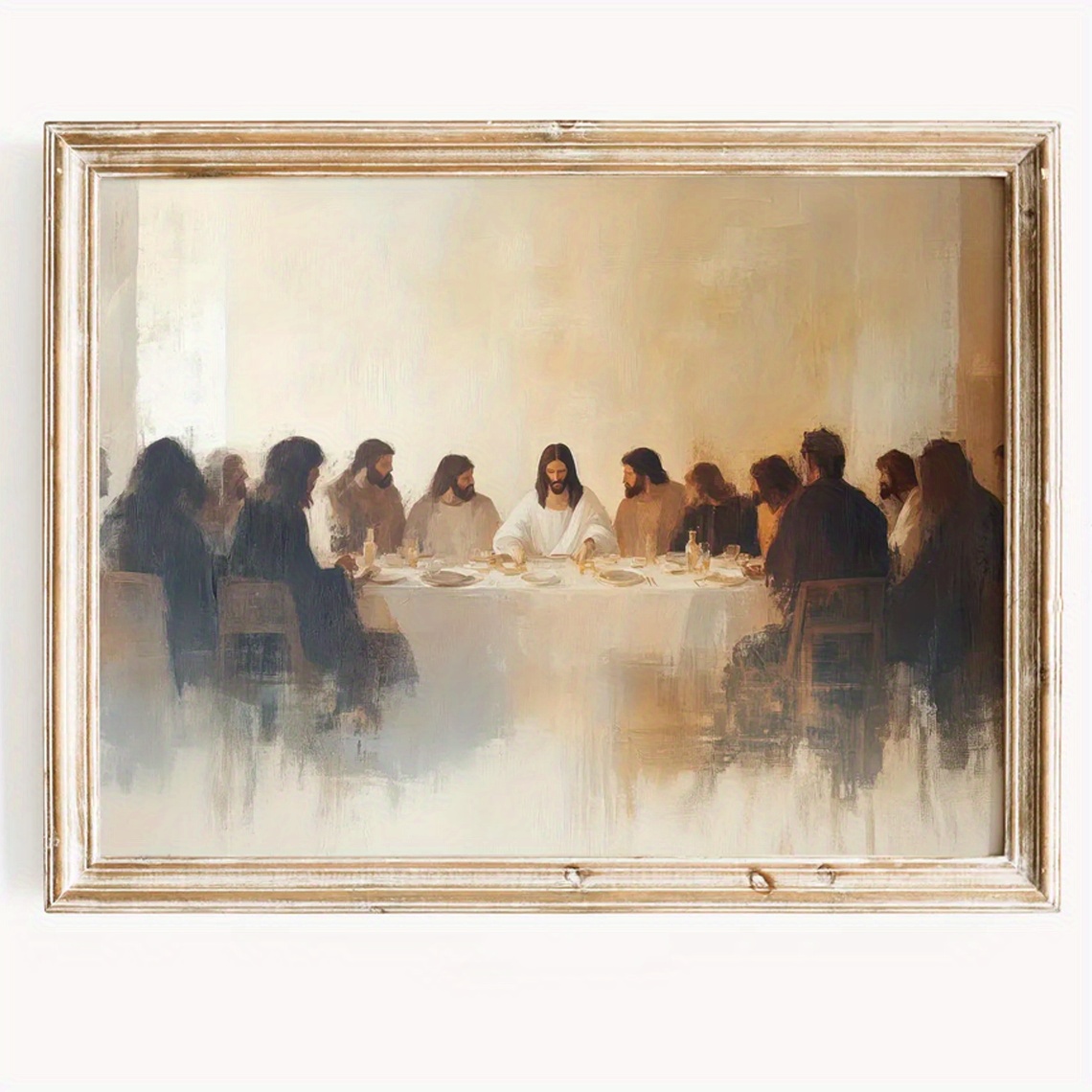 TEMU 1pc Vintage Last Supper Wall Art Print - Unframed Christian Religious Canvas Poster Of Jesus & Apostles, Classic Art Deco Indoor/outdoor Decor