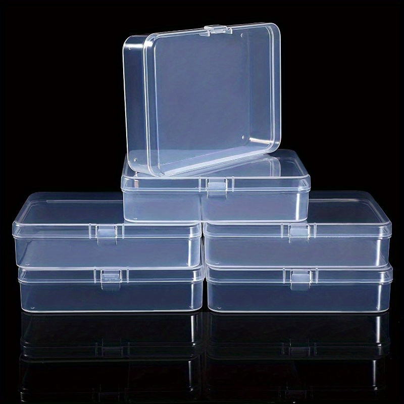 

5pcs Transparent Office Storage Supplies Storage Box, Bead Storage Box, Small Jewelry Organizer For Beads, Cards, Stickers, Crafts, And Small Items