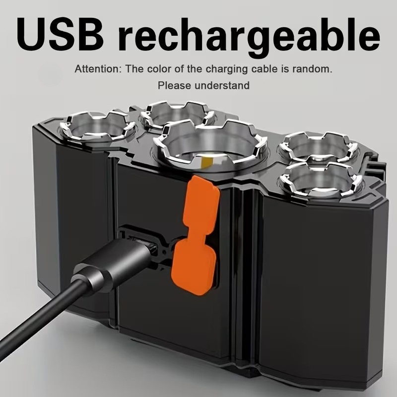 4 шт. 5-светодиодный уличный прожектор, usb-налобный фонарь для приключений на открытом воздухе, usb-многофункциональный налобный фонарь, портативный фонарь без помощи рук, налобный рабочий фонарь, перезаряжаемый через usb, сверхдолгий срок службы батареи, высокая светоотдача, ip65, подходит для Детали 3