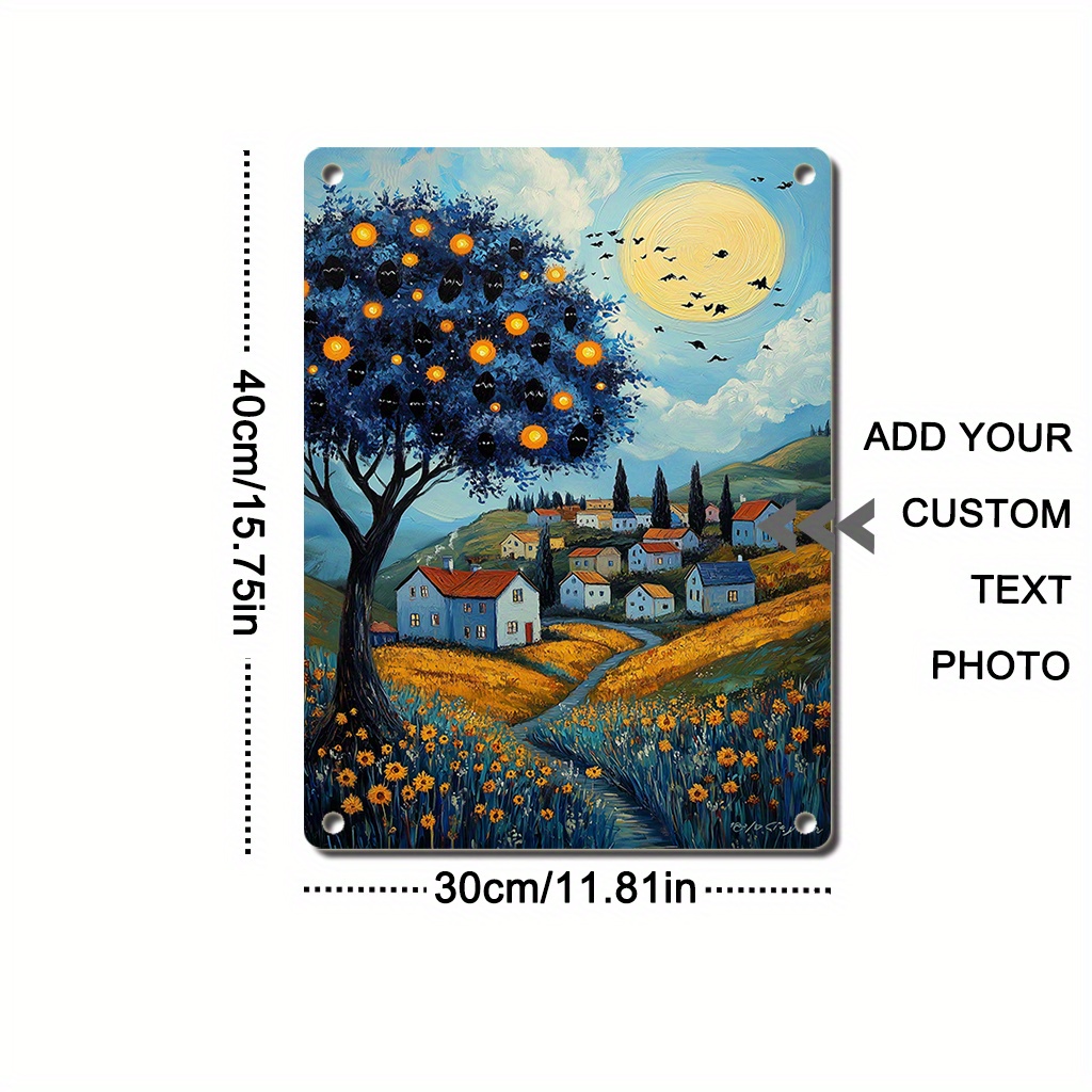 TEMU Personalized Photo Metal Wall Plaque - Custom Picture Tin Sign With Your Own Image, Matte Iron Panel For Decor, Your Photos