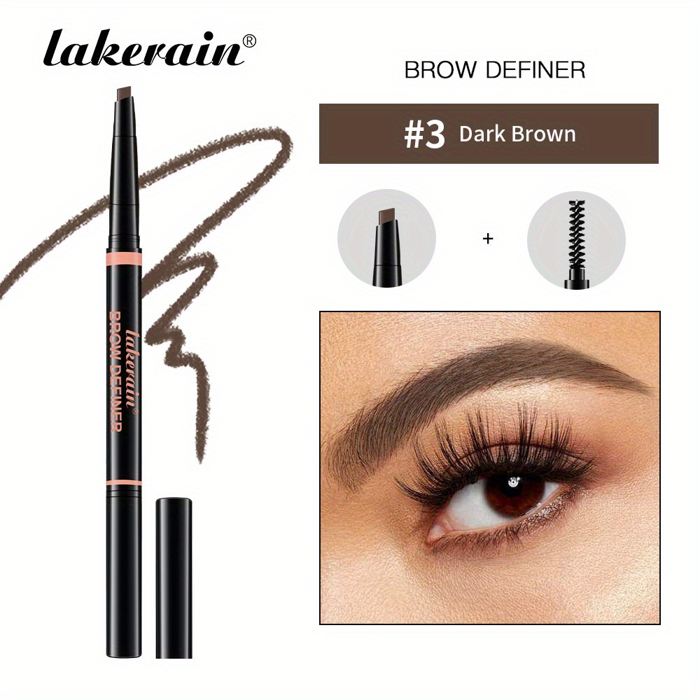 TEMU 3pcs Makeup Waterproof Eyebrow Pencil, Mechanical Pencil, Draws Tiny Brow Hairs And In Areas And