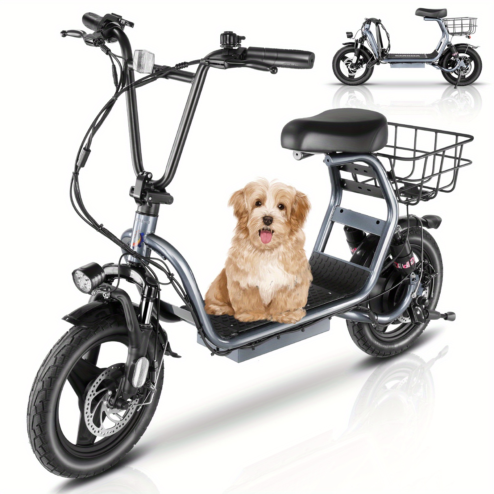 Caroma 750W Adults Electric Scooter - 20 MPH High-Speed, 25 Mile Range, Heavy-Duty Commuter E-Scooter with Dual Suspension, Foldable frame & Seat, 48V Lithium Battery, Dual Brake System (Regenerative & Mechanical), 14" Tire - Ideal for City, Office, and Long Rides - Compatible with US Outlet (110V/220V), City Transportation, Sturdy Frame Construction - Image 6