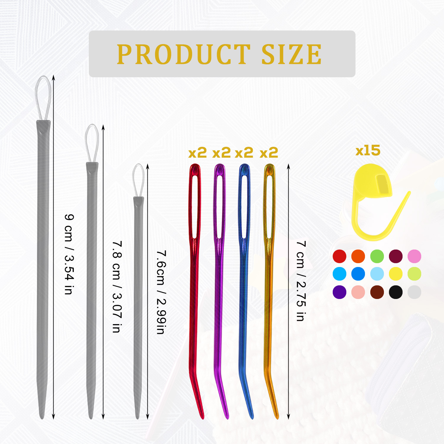 26pcs Sewing Needles Tool Set for Knitting and Crochet