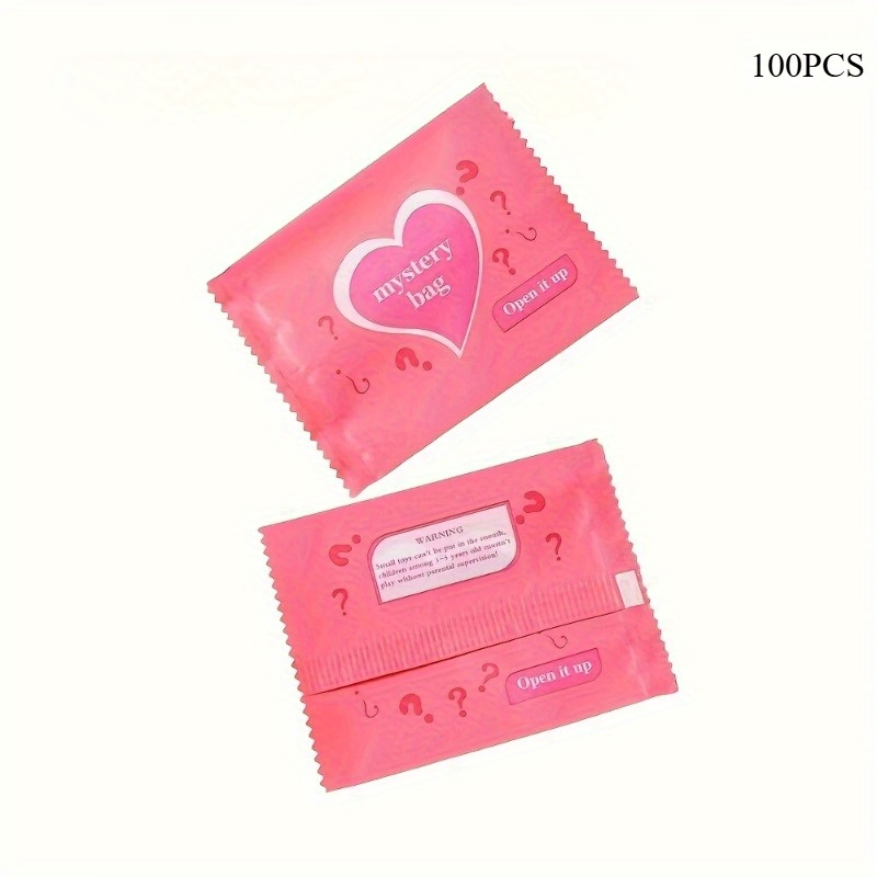 Image of 100pcs Mystery Surprise Bags - Pink And Blue Plastic Gift Bags With For Jewelry, Craft Displays, Beads And Jewelry Making Supplies