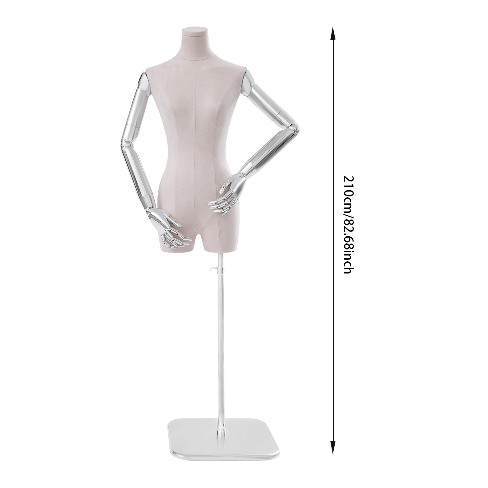 Schaufensterpuppe Nähpuppe – Verstellbar 140–178 Cm, Mit Weichen Armen, Schaumstoff-Körper – Für Schneider, Designer, Nähanfänger