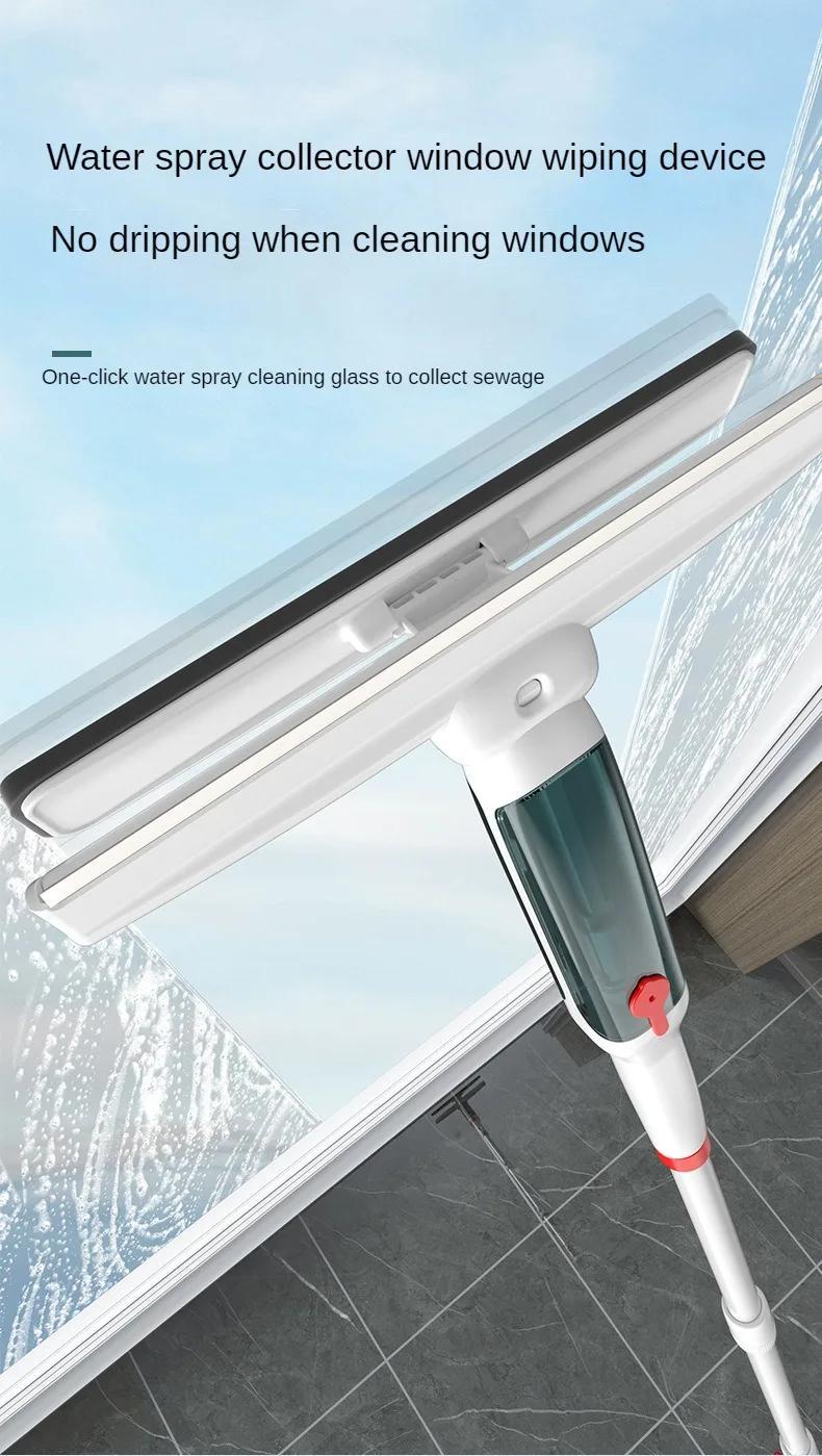 extendable window cleaning wiper 74 8 inch long handle multi function spray and water purification plastic material for home and car use ideal for high   glass kitchen bathroom toilet cleaning tools details 0