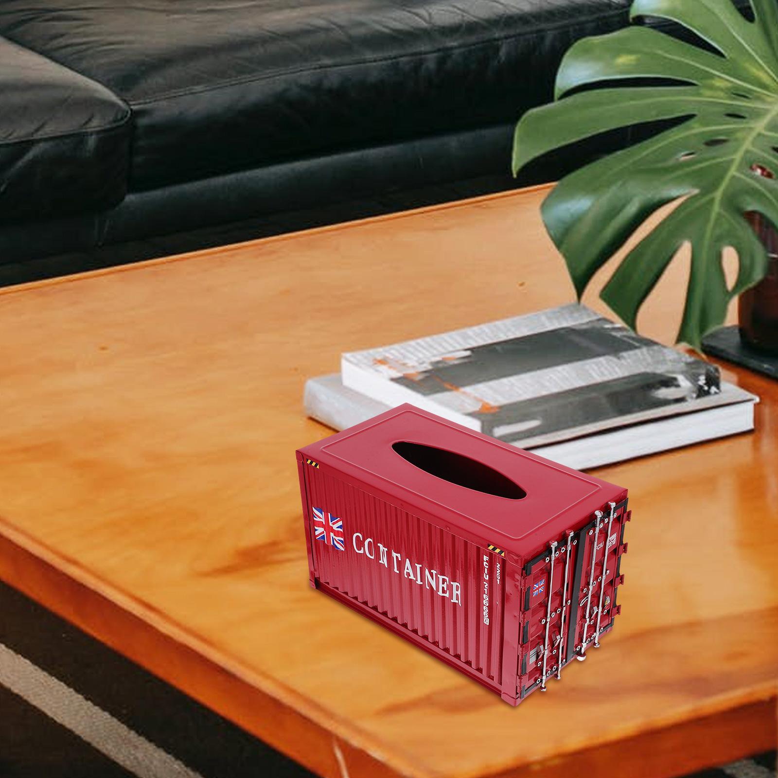 1pc industrial red tissue box sturdy construction compact square design for home office bathroom kitchen hotel car decorative organizer for tissues napkins receipts modern industrial decor storage container   rustic aesthetic durable construction napkin holder   businesses Product details 4