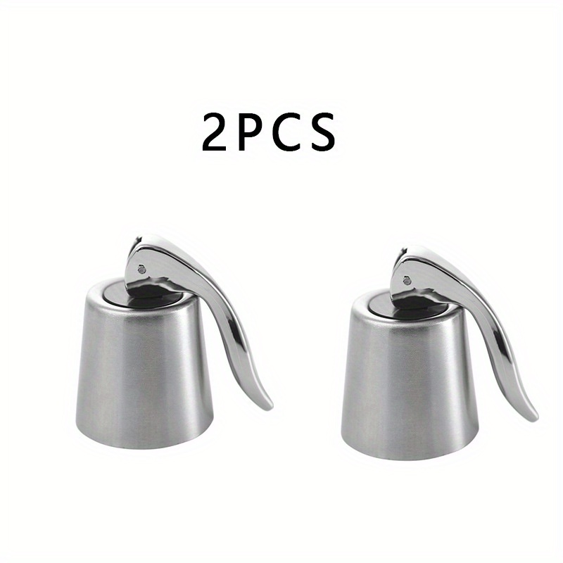 Image of 2pcs Wine Bottle Stopper Set With Seal- Reusable Beverage Saver For Freshness And Advanced Bottle Sealant- Ideal Wine Preservation Additions Gift