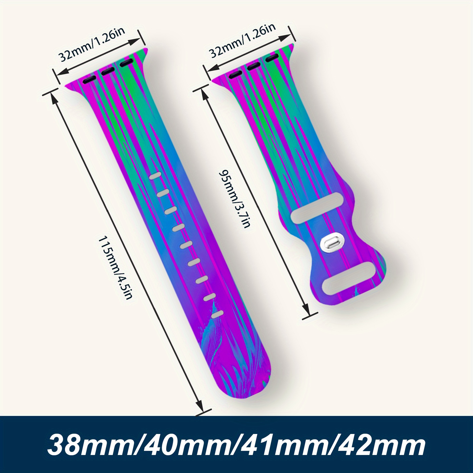 TEMU Floral Silicone Band Compatible With Watch Bands 38mm 40mm 41mm 42mm 44mm 45mm 49mm For Women Men Gifts Fancy Dressy Cute Flower Pattern Soft