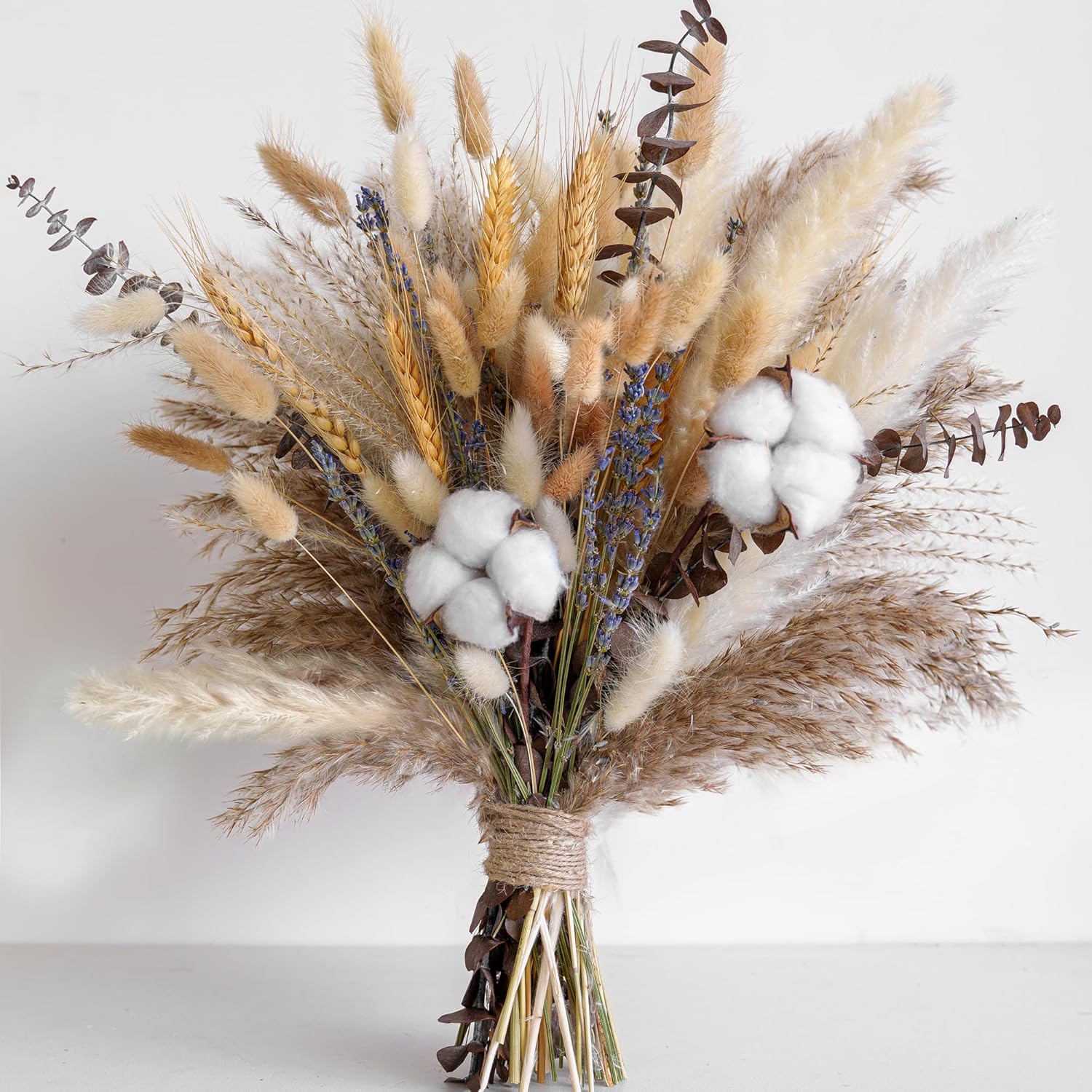 Image of 83pcs Dried Flower Pampas Bunny Rabbit Tail Grass Bouquet Boho Home Vase Room Living Seasonal Decor Artificial Flowespampa Fake 's Tail Wedding Party Decoration Festival Gift