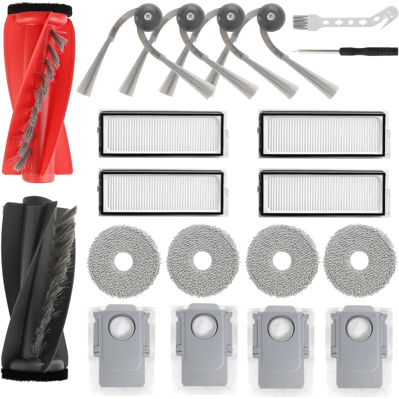 E-shop 20-tlg. Zubehör für S5V/ / Edge S5A Saugroboter, Ersatzteile Doppel-Hauptbürste, Seitenbürste, waschbarer Filter, Wischtuch, Staubbeutel