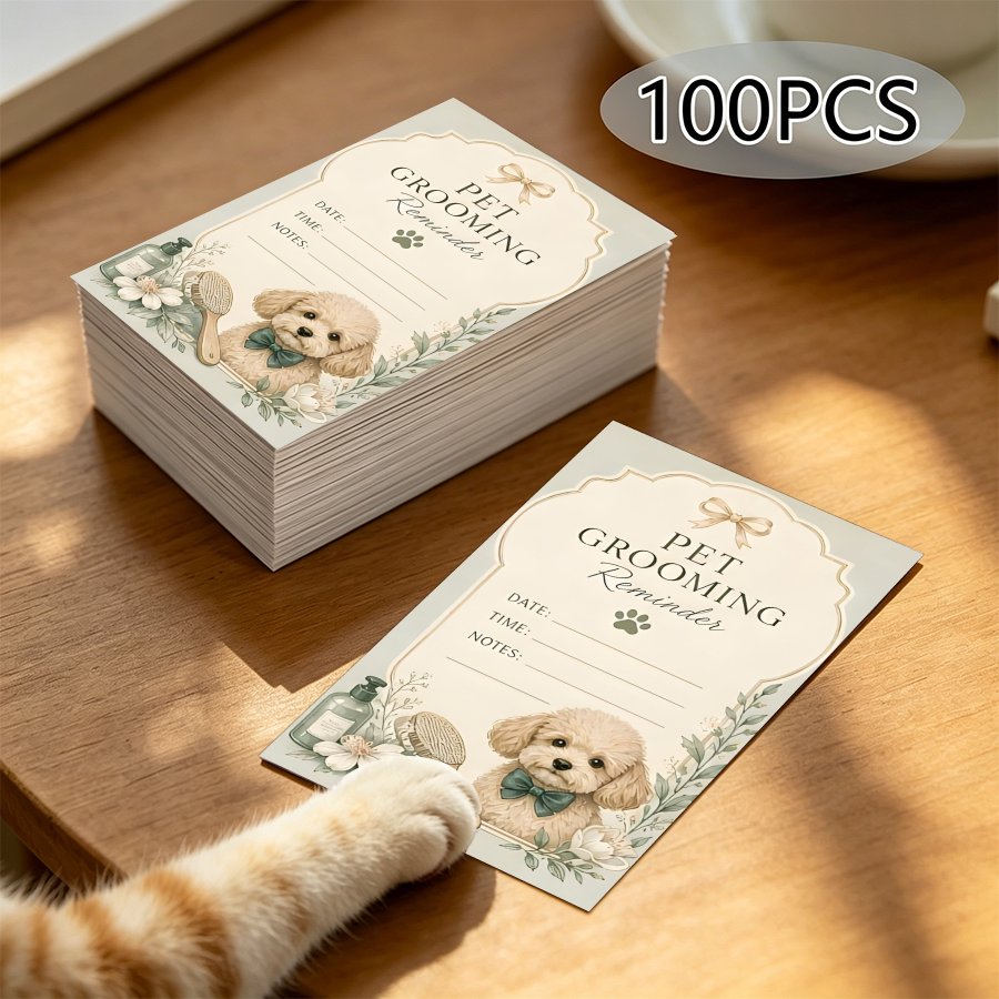 TEMU Biglietti per Appuntamenti | Confezione da 100, Biglietti Promemoria per Appuntamenti di Toelettatura per Animali Domestici 1,96x3,5 Pollici con