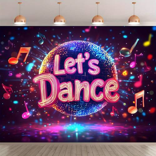 1pc lets dance backdrop banner for photo wall decoration suitable for living room bedroom office birthday celebrations anniversaries and home decor party photo backdrop easy to hang for indoor and outdoor use