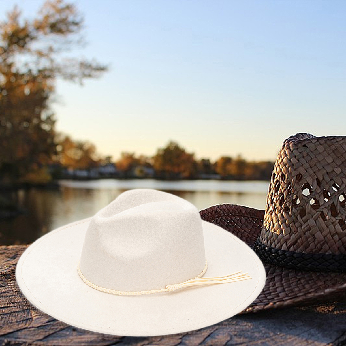 womens wide brim fedora hat vintage western suede panama hat Temu