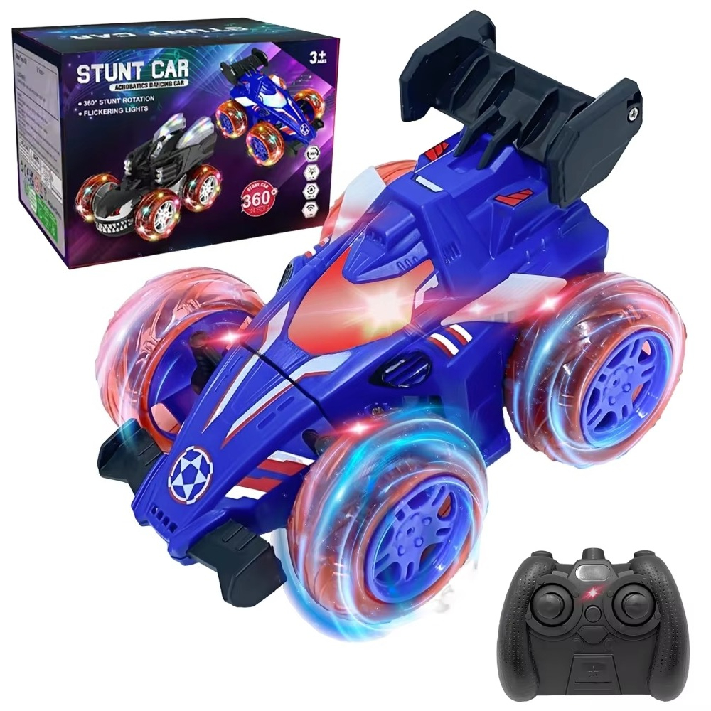 stunt tumbling remote control car black chariot rolls 360 stunt remote   road vehicle 2 4ghz wireless usb rechargeable suitable for outdoor play toys birthday and christmas gift toys