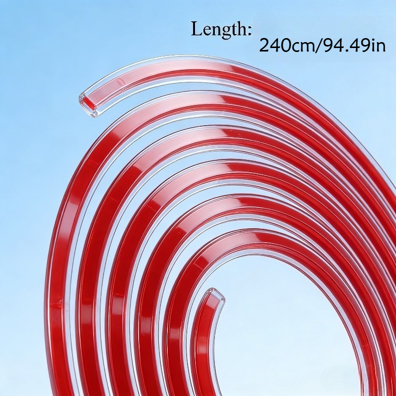 Image of 2.4m Scratch And Collision Protection Strip - Transparent Pvc Car Door Bumper Strip - Fits All Car Models, Adjustable Length, Automotive Exterior Accessory