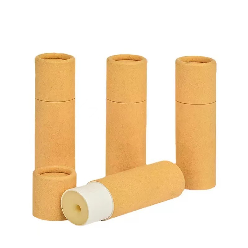 25 nachfüllbare kartonlippenbalsam-tuben mit 4 trichtern, runde kartonleere lipgloss-behälter, festparfüm-kosmetikboxen,   für diy lipgloss lippenbalsam, gelb - 2,76x0,79 zoll