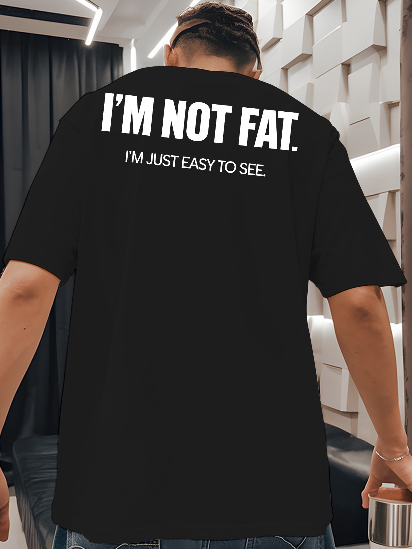 mens plus size graphic t shirt im not fat im easy see print Temu