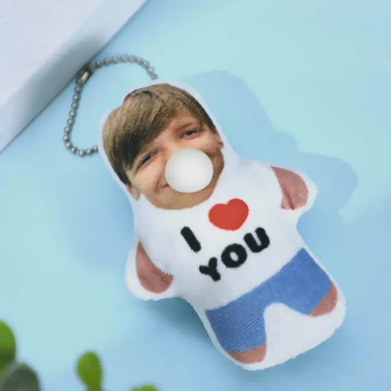 Personalized Plush Keychain with Custom Face