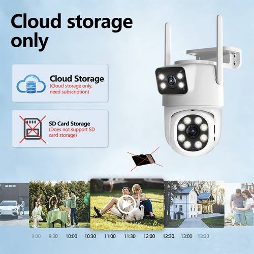 item picture multifunctional camera wireless outdoor with wifi security monitoring 355 rotating pan tilt type motion detection bidirectional call app alarm security camera only cloud storage