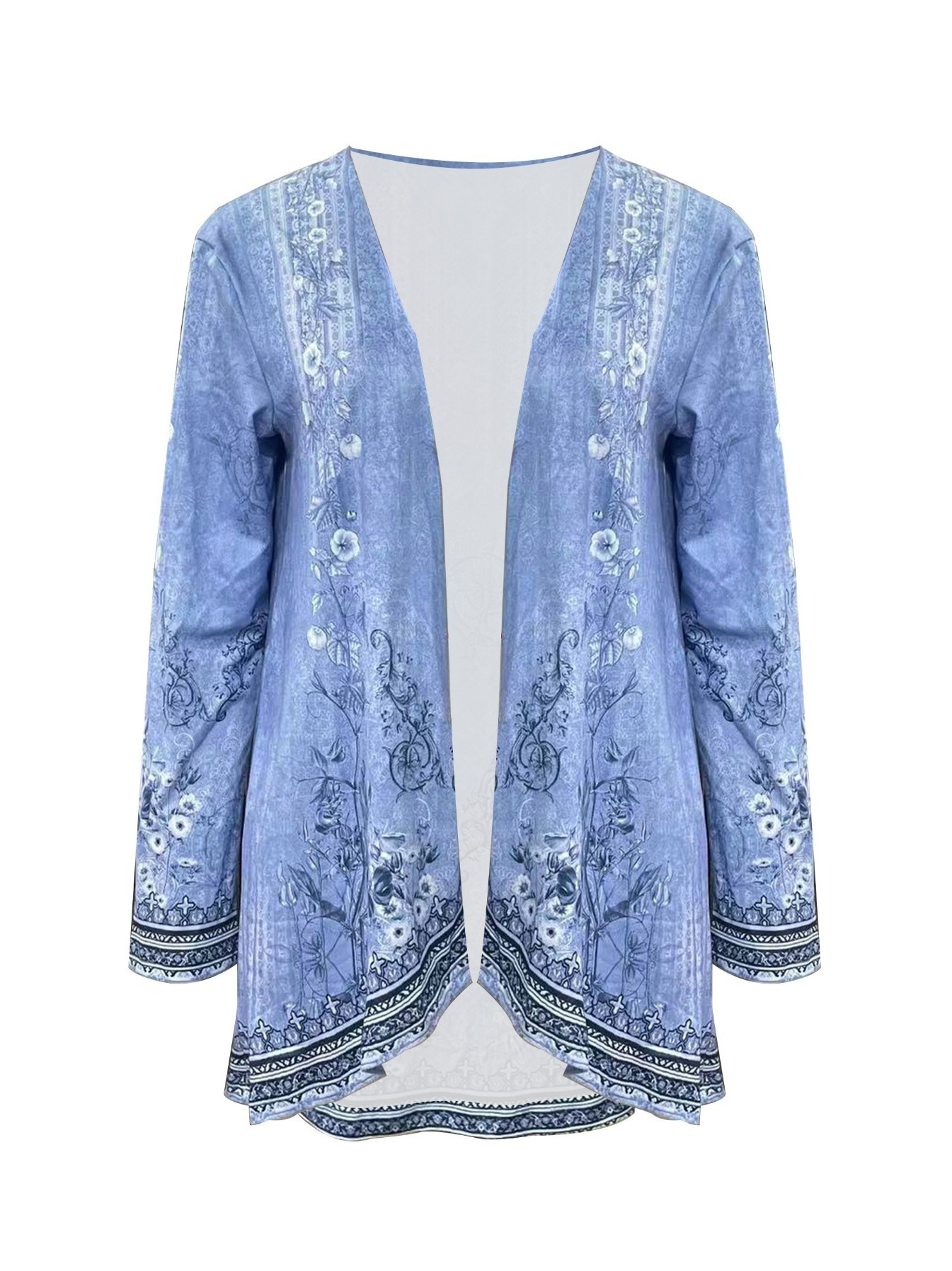 trendy vintage denim jacket floral printed cardigan raglan Temu