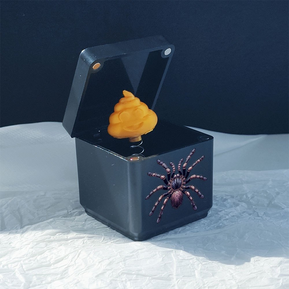 item picture 1pc 3d   up smiling poop funny prank box humorous surprise interactive gift box with realistic spider print a fun gag gift for parties office jokes or holiday presents bringing   and   moments to any occasion