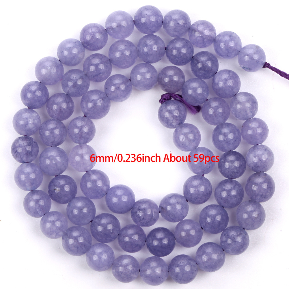 Image of Natural Purple Chalcedony Loose Beads For Crafting Jewelry, Including Necklaces, Earrings, And Bracelets, In Sizes 4/6/10mm With Quantities Of 88/59/36pcs