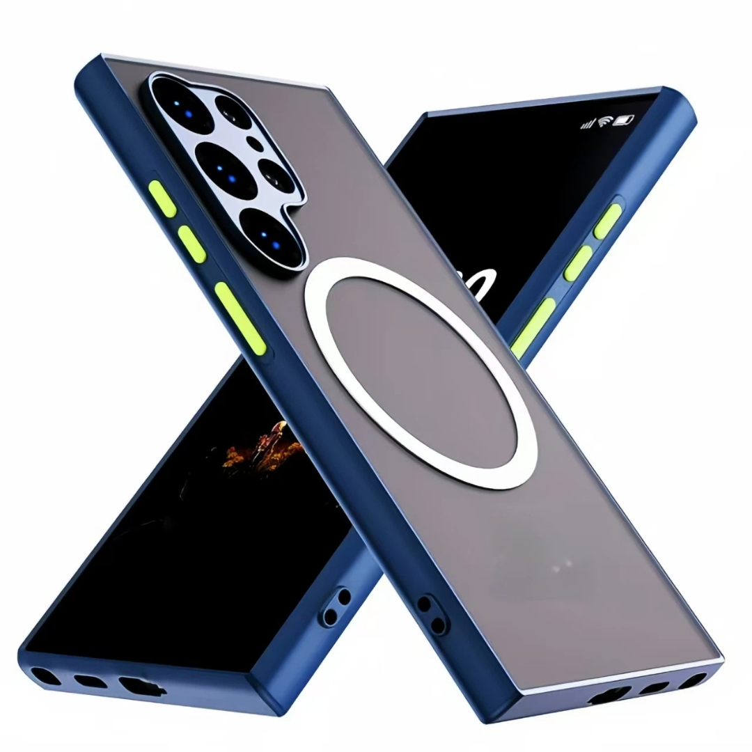 TEMU para Teléfono: Compatible con for Samsung S26/S26P/S26U, Soporta Carga Inalámbrica Magnética, Antigolpes Trasera Transparente - Acabado Mate