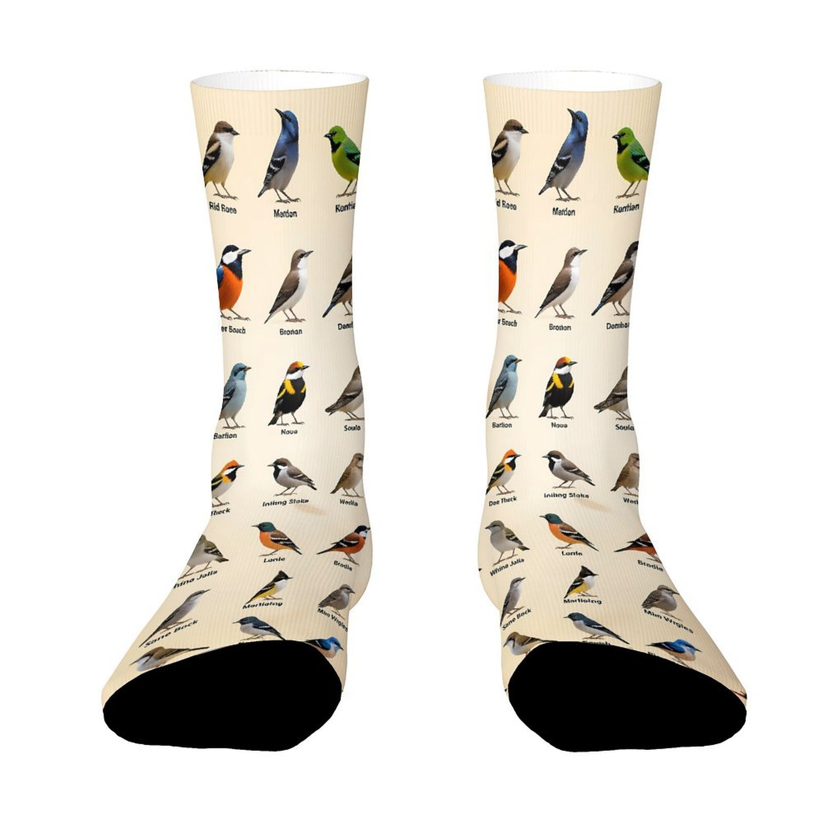 TEMU Een paar unisex outdoorsokken met vogelpatroon, bedrukte kuitkousen als feestdagencadeau, wasmachinebestendig, geschikt voor