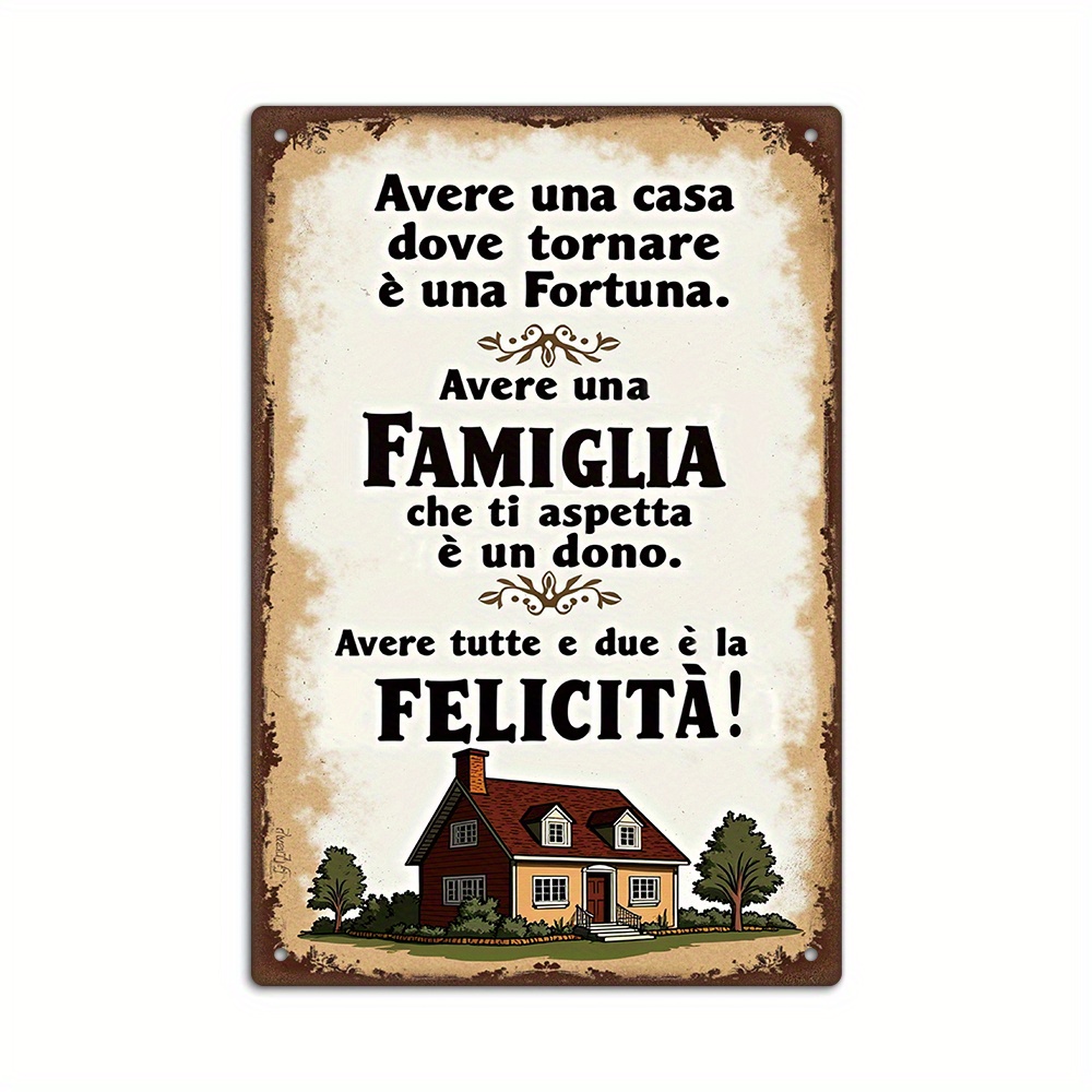 TEMU Putuo Decor 1pz Insegna Vintage Italiana, "Avere una ," Decorazione Murale per Casa, Caff癡, Ufficio, Bar, Regalo per Compleanni, Matrimoni,