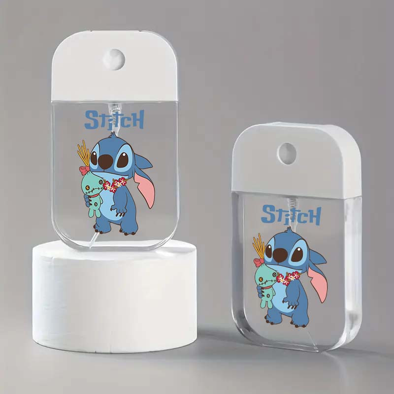 2pcs Disney Stitch Portable Card-Sized Spray Bottles - Compact Travel-Sized Transparent Containers with White Lid & Stitch Cartoon Design, BPS-Free Fragrance-Free for Travel Essentials, Cosmetics, Skincare - Ideal for Disney Fans, Cosmetic Storage