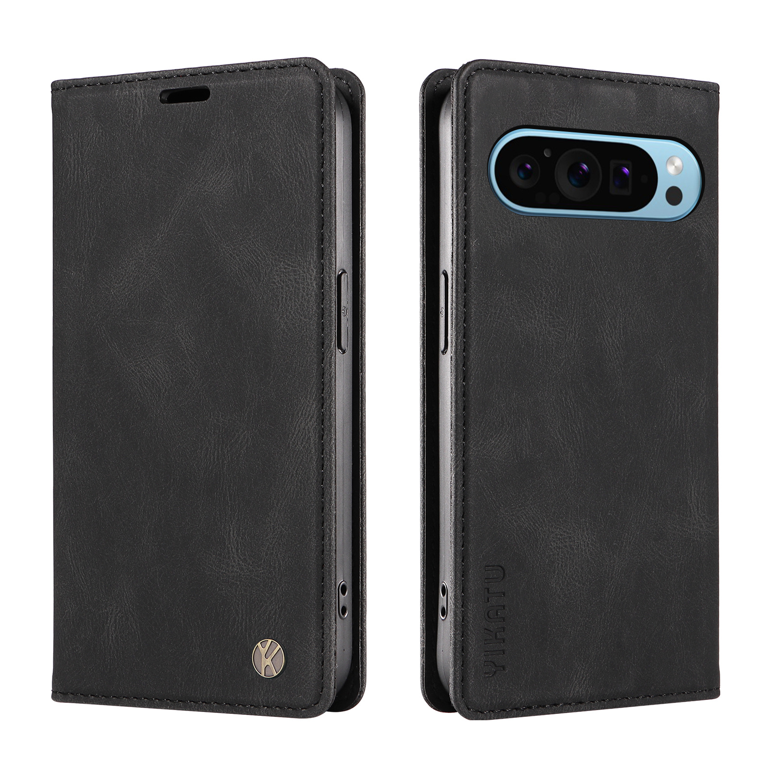 TEMU A Minimalist Luxury Dual-fold Edge Phone Case Made Of Strong Magnetic Leather And Tpu, Designed For Card Storage And Compatible With Pixel 9 Pro