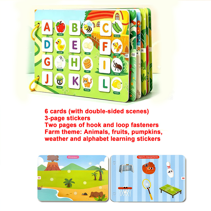 TEMU Libro Attivit� Interattivo/Carte Adesive per Bambini, Attivit� Fatte a con Illustrazioni e Adesivi Divertenti, Libro Silenzioso|Migliora le