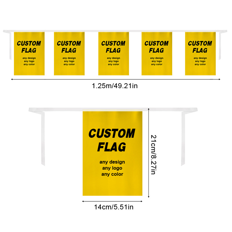 TEMU 5pcs/string 4.1ft / 4.92ft Custom String Flags, Personalized With Text, Photos And Advertisements Small Bunting Banner, Team Logo For Party,