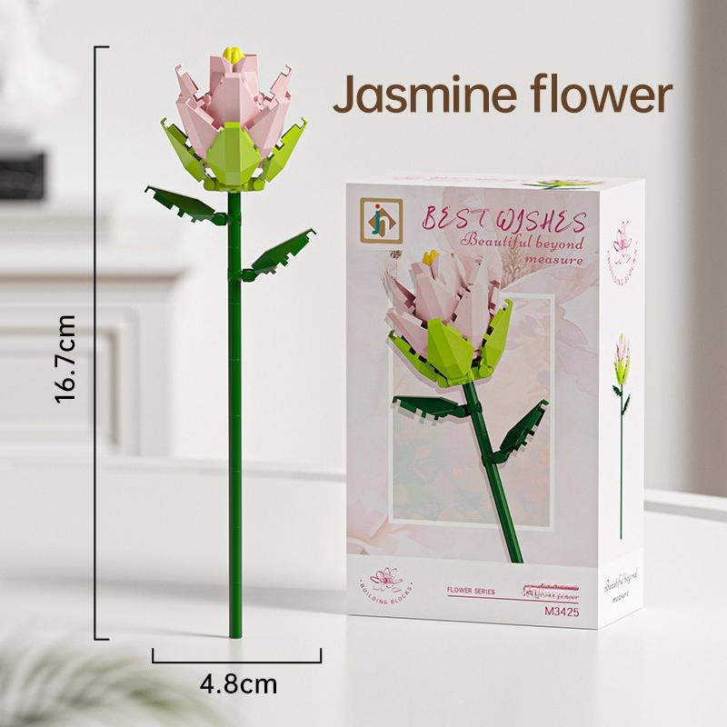 DIY Assembly Building Blocks Flower Bouquet Toy
