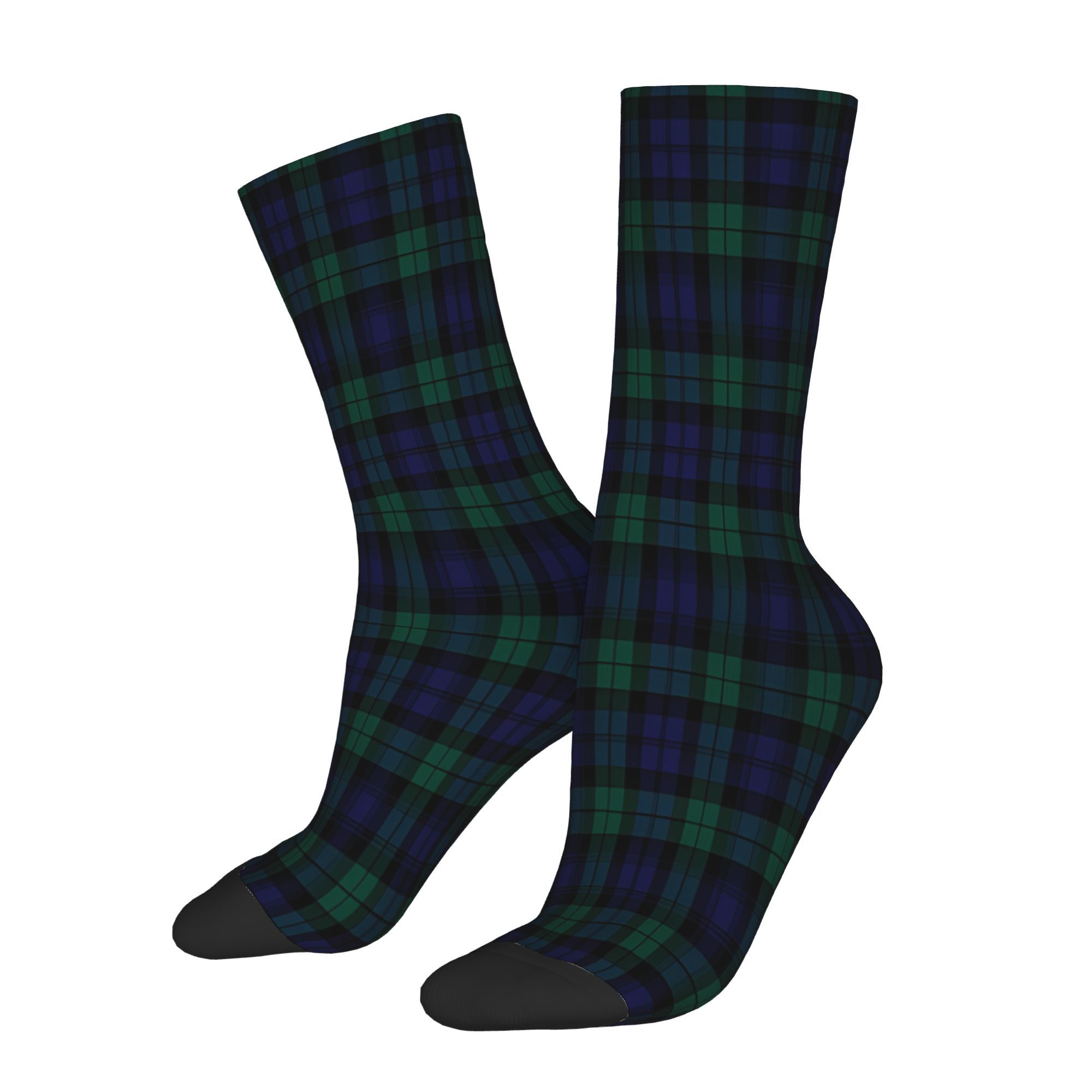 TEMU Tartan Modern Cute Blue And Sock Printed For Man Polyester Comfortable Breathable Perfect Gift Idea Cute Socks