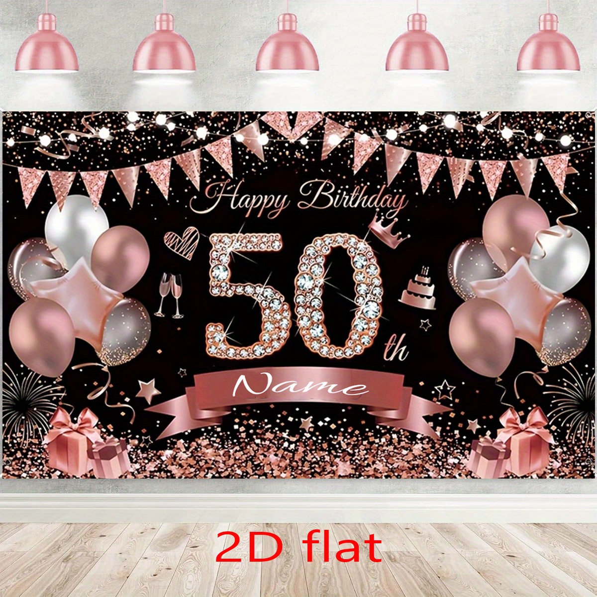 Striscione Olografico Per Festa Di Compleanno 14 Anni - Rosa - Lunghezza 3,9 M - Decorazioni Per Interni Ed Esterni - 3