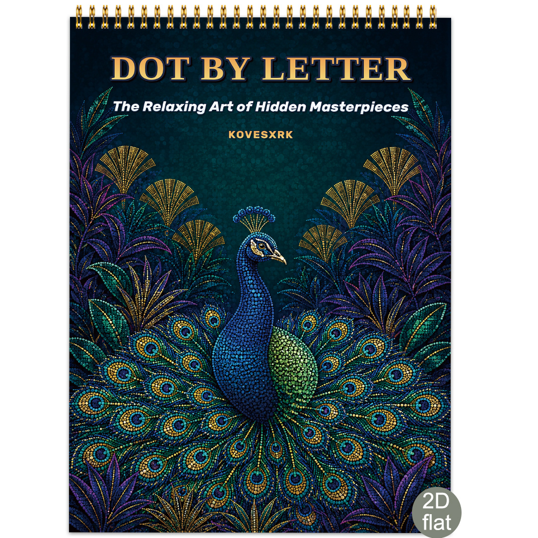 TEMU 1pc Large A4 Spiral Bound Dot Painting Coloring Book Suitable For & - Bleed-resistant Paper With 30 Animal Patterns, Letter Coloring Pages &