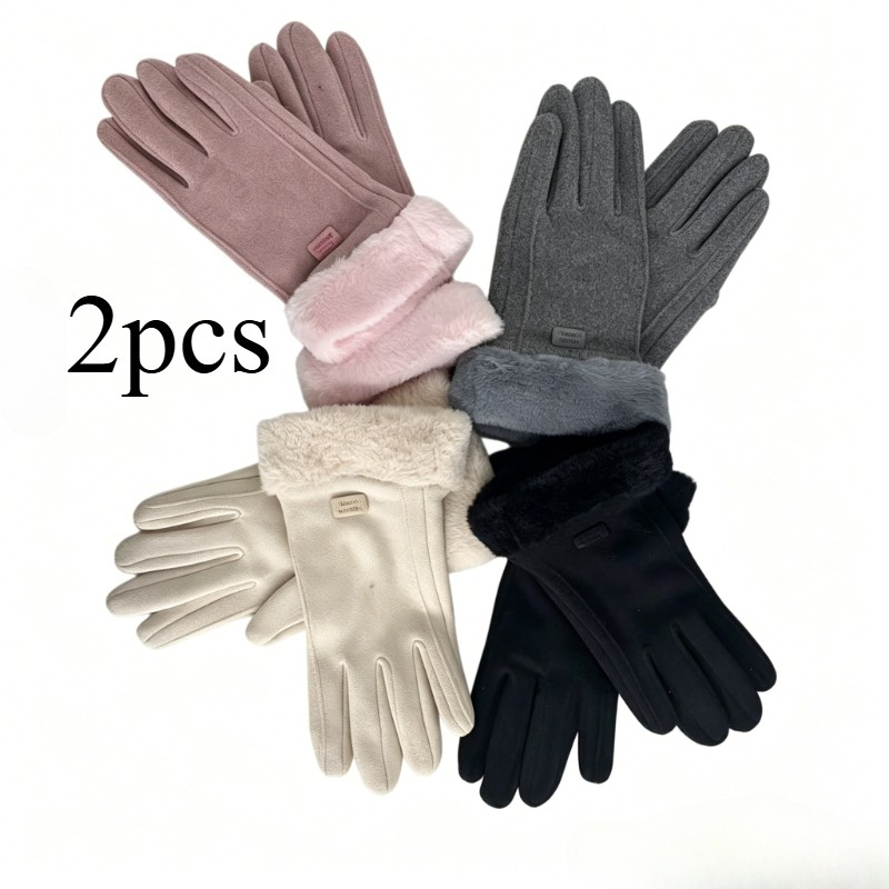 TEMU 1 Pair Men' & Women' Thermal Winter Gloves - -lined Windproof Touchscreen Suitable For Motorcycling, Running, Hiking, Fishing | Non-slip Grip,