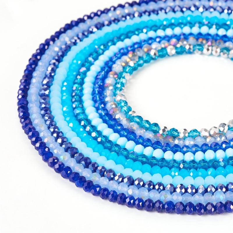 TEMU 1112pcs/799pcs Efrey & Small Rondelle Beads - 4mm & 6mm Glass Beads Suitable For Jewelry Making, Bracelets, Necklaces,, Diy Crafts - Multicolor