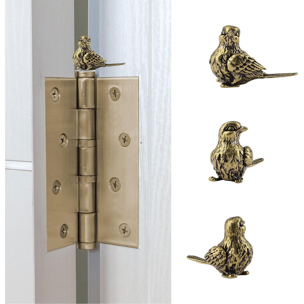 TEMU Ensemble de 3 têtes de charnière décoratives avec mini pies magnétiques de style vintage, fabriquées en laiton avec une extrémité dorée bronze,