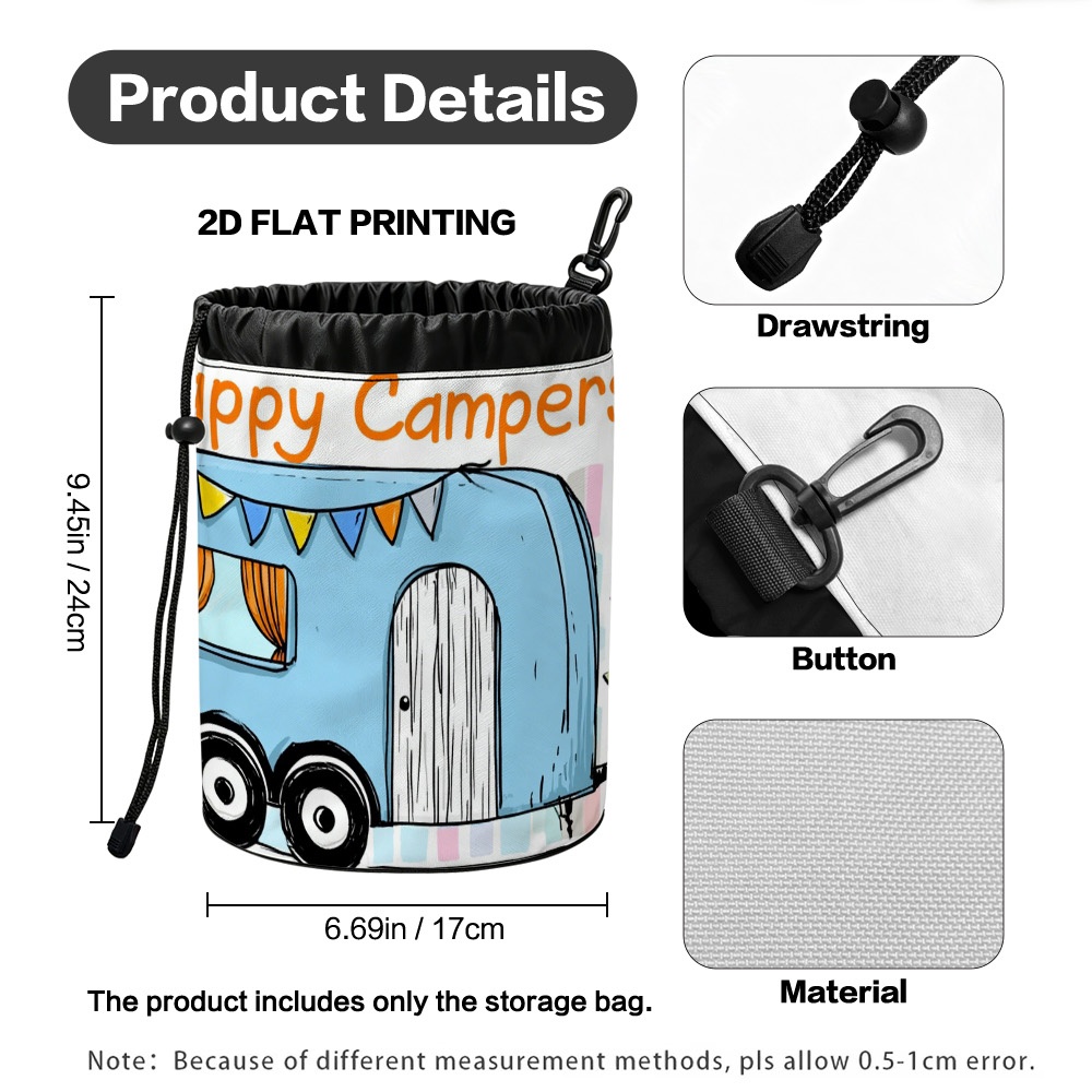 TEMU (2d Flat) 1pc Camping With Decorations Clothespin Storage Bag. Laundry Accessories, Design, Smooth Material, Condos And Townhouses, 2d Flat,