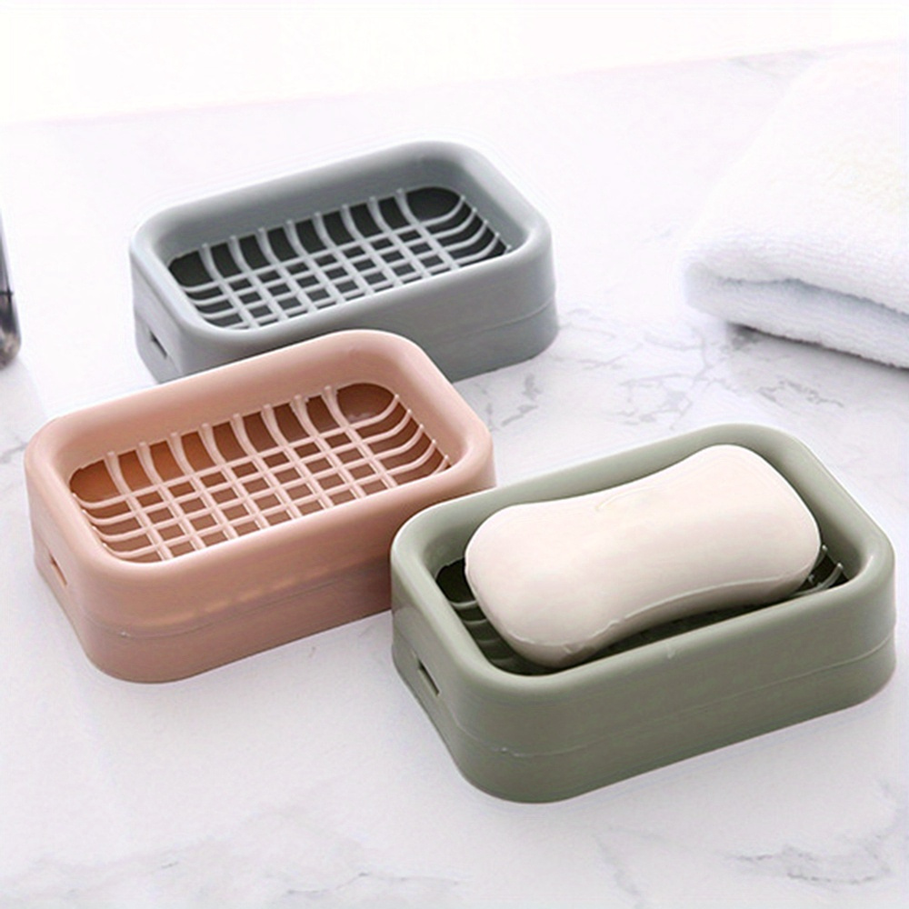   chic solid color soap dish with drain no power needed   bathroom organization details 0